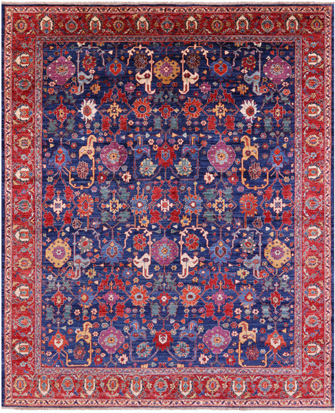 Persian Fine Serapi Hand Knotted Wool Rug - 8' 1" X 9' 8" - Golden Nile