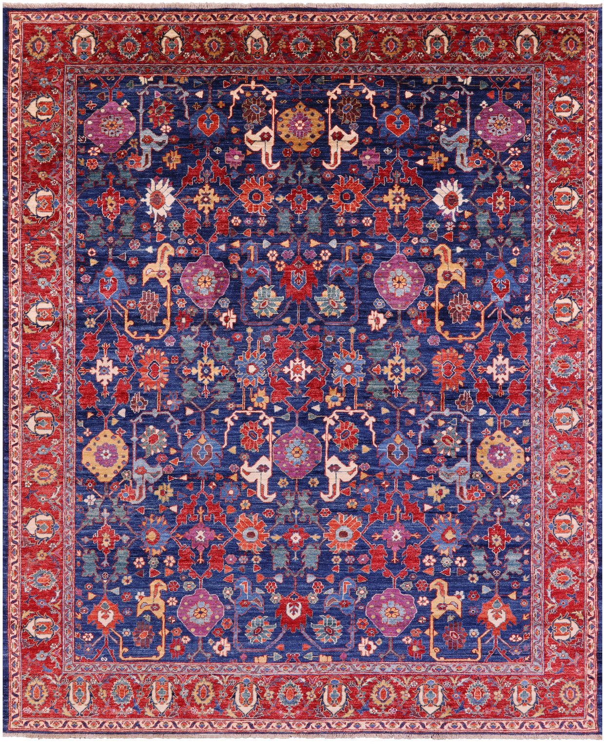 Persian Fine Serapi Hand Knotted Wool Rug - 8' 1" X 9' 8" - Golden Nile