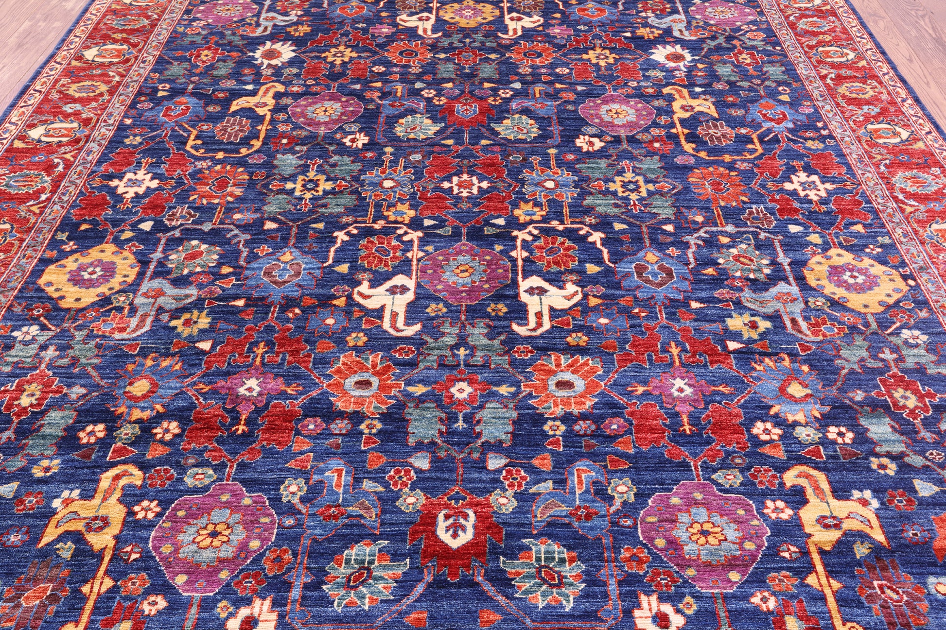 Persian Fine Serapi Hand Knotted Wool Rug - 8' 1" X 9' 8" - Golden Nile