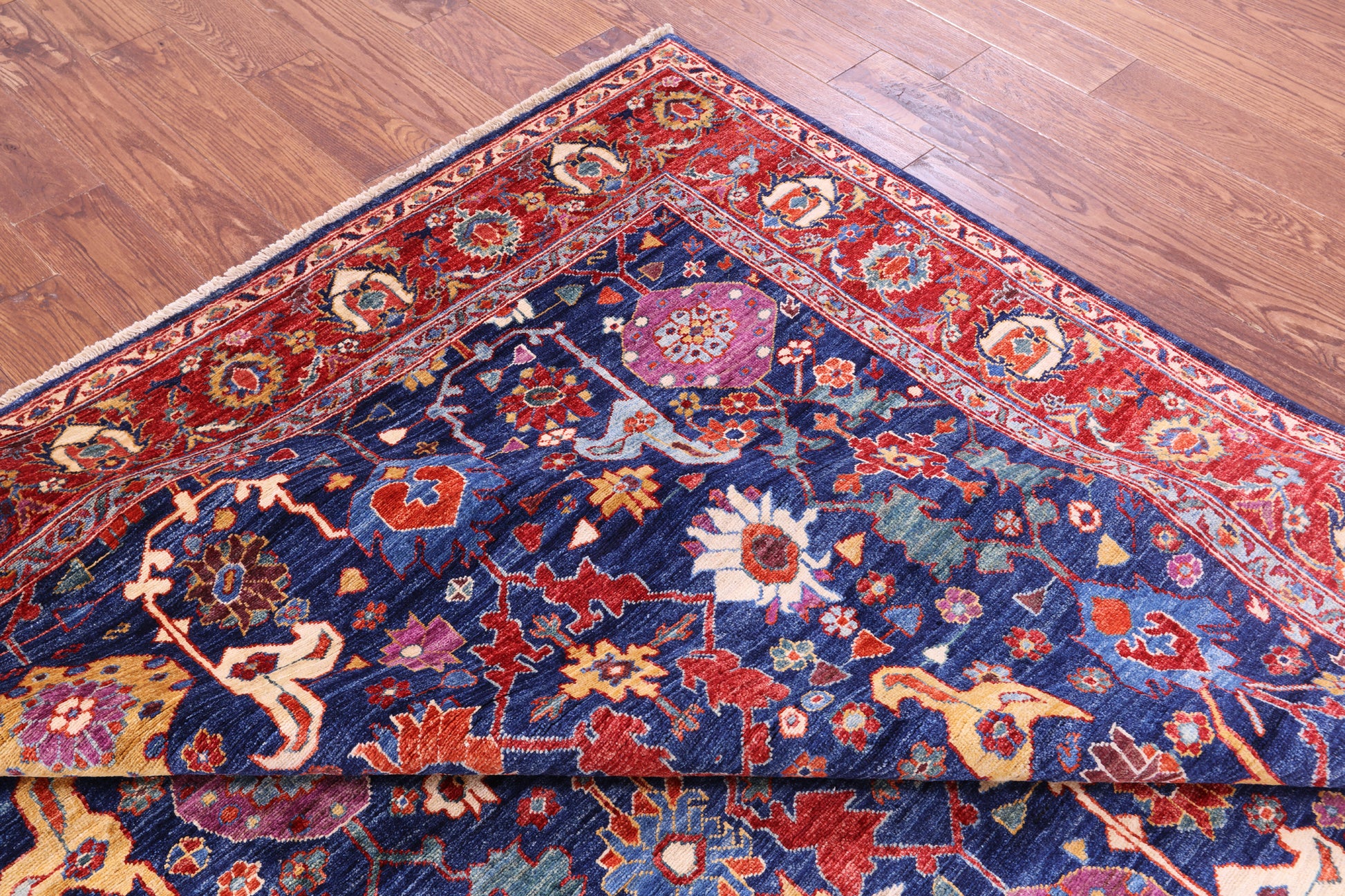 Persian Fine Serapi Hand Knotted Wool Rug - 8' 1" X 9' 8" - Golden Nile