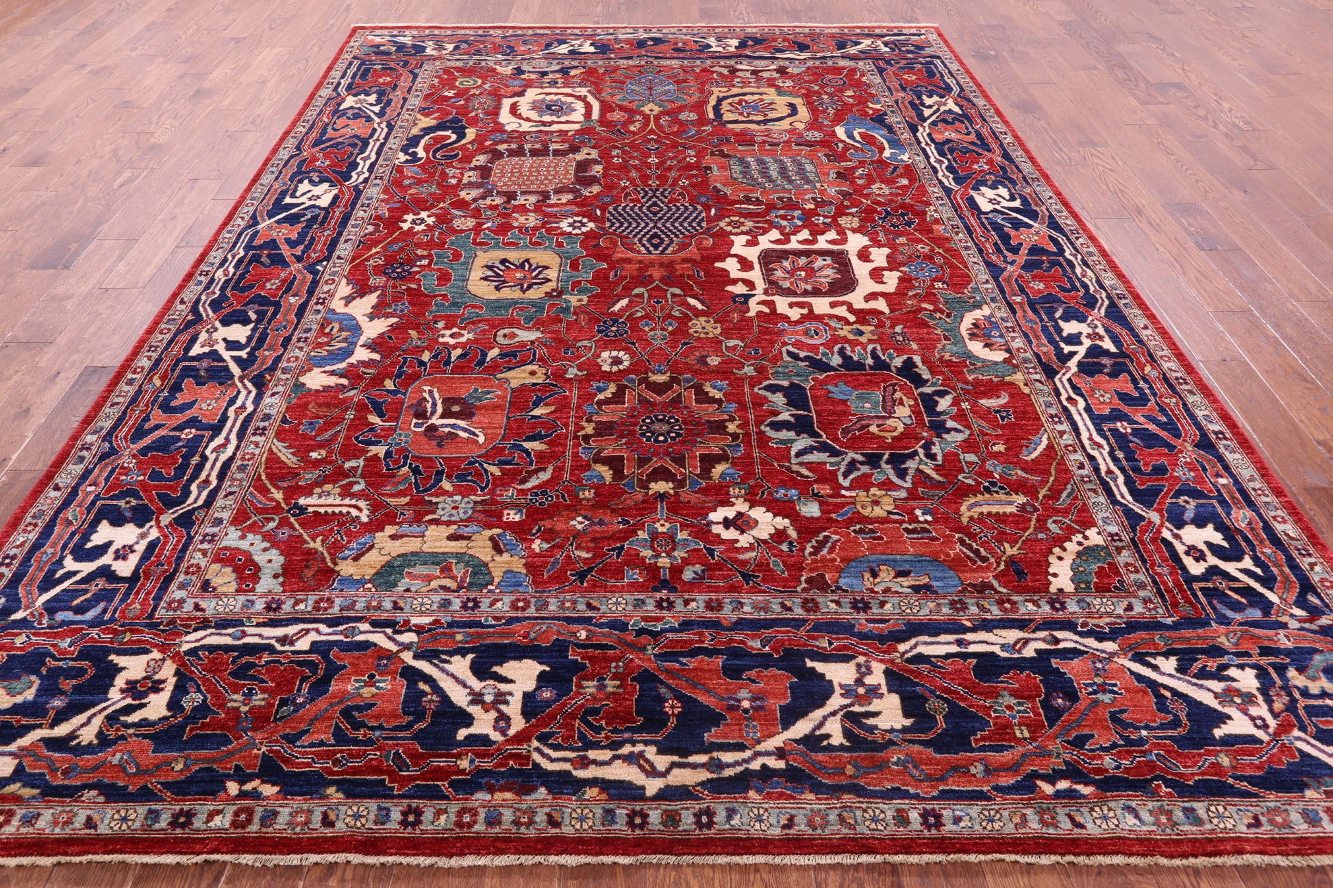Persian Fine Serapi Hand Knotted Wool Rug - 8' 9" X 11' 9" - Golden Nile