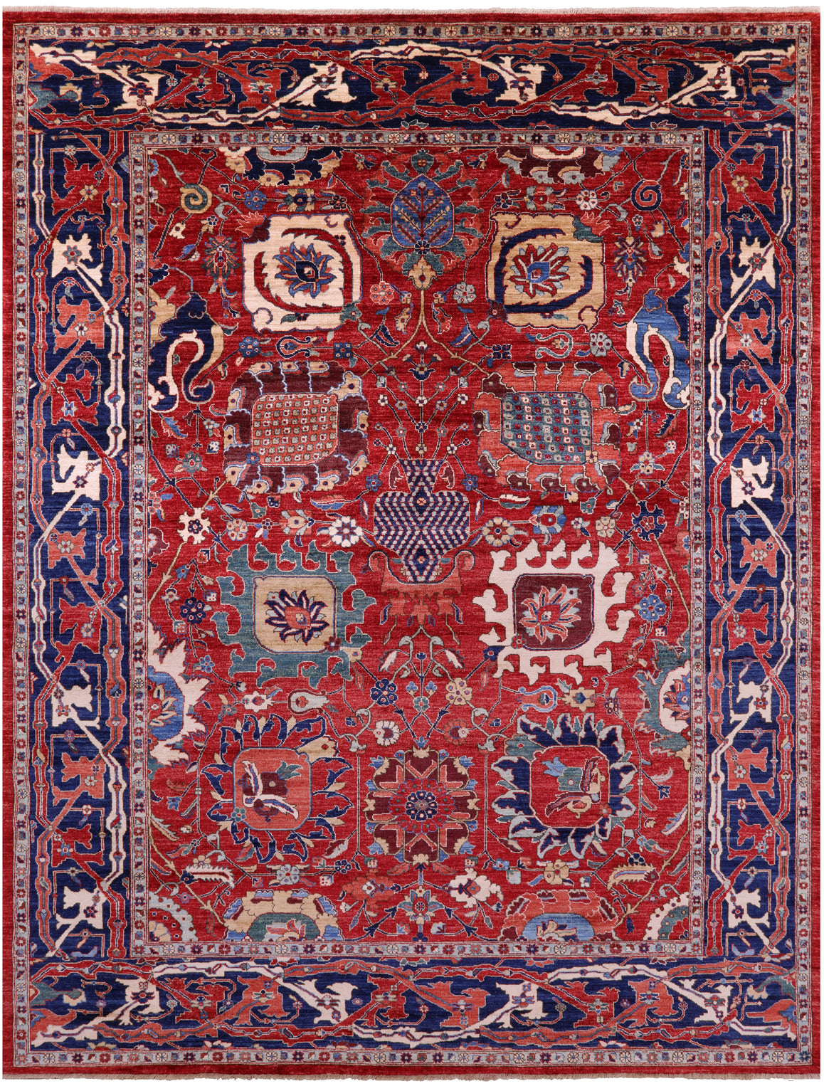 Persian Fine Serapi Hand Knotted Wool Rug - 8' 9" X 11' 9" - Golden Nile