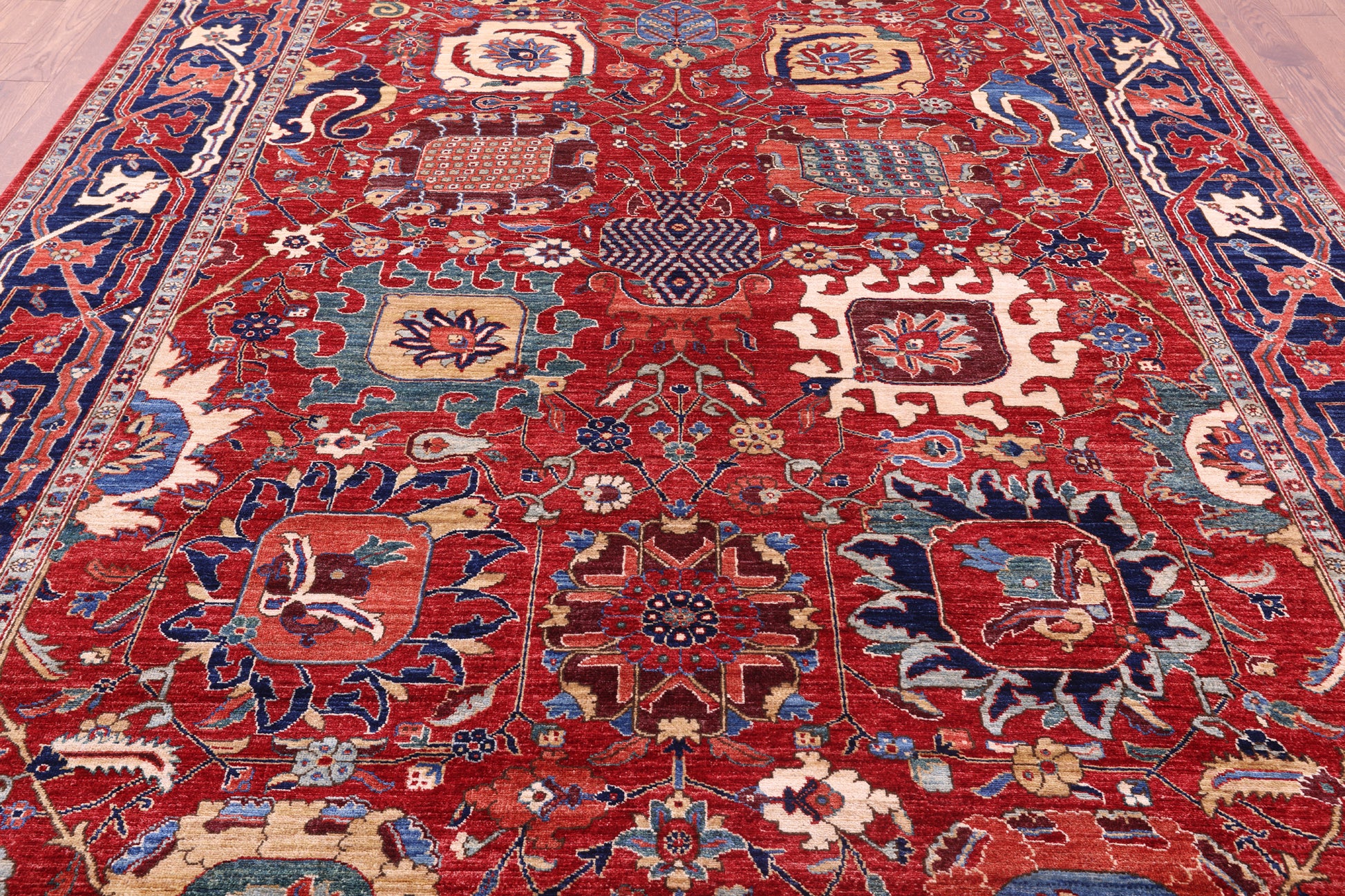 Persian Fine Serapi Hand Knotted Wool Rug - 8' 9" X 11' 9" - Golden Nile