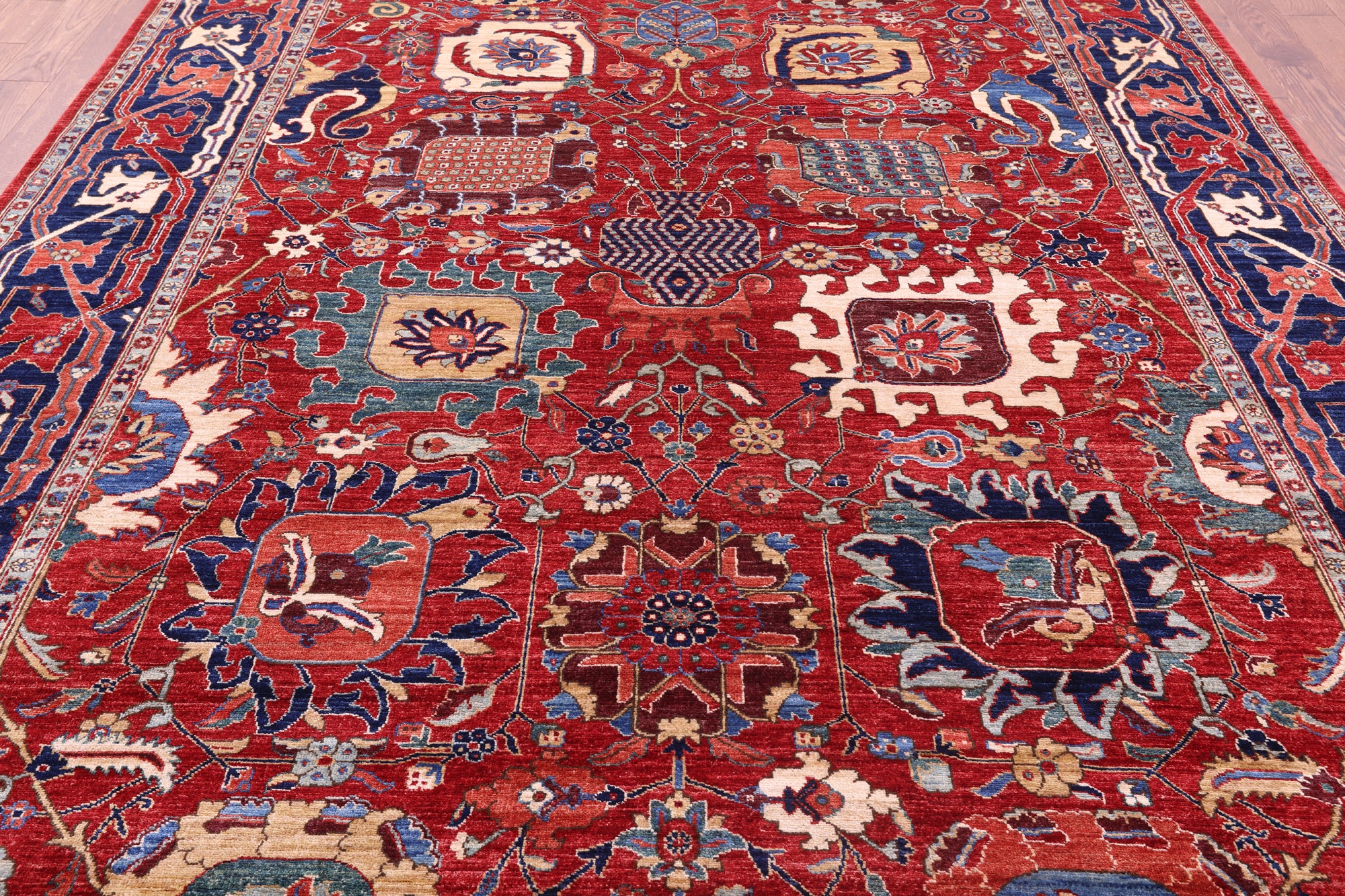 Persian Fine Serapi Hand Knotted Wool Rug - 8' 9" X 11' 9" - Golden Nile