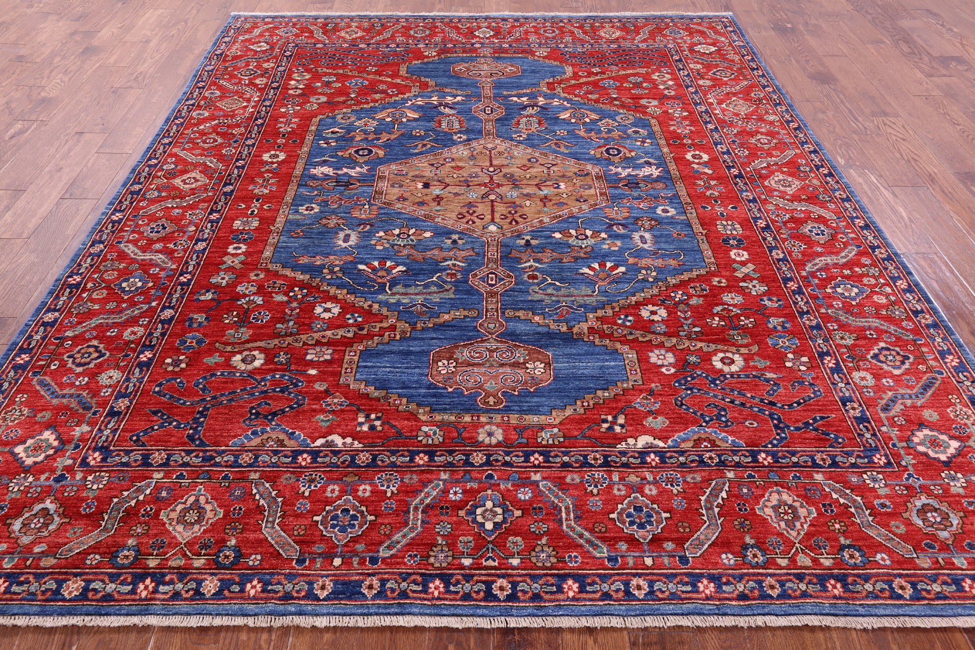Persian Fine Serapi Hand Knotted Wool Rug - 8' 3" X 9' 9" - Golden Nile