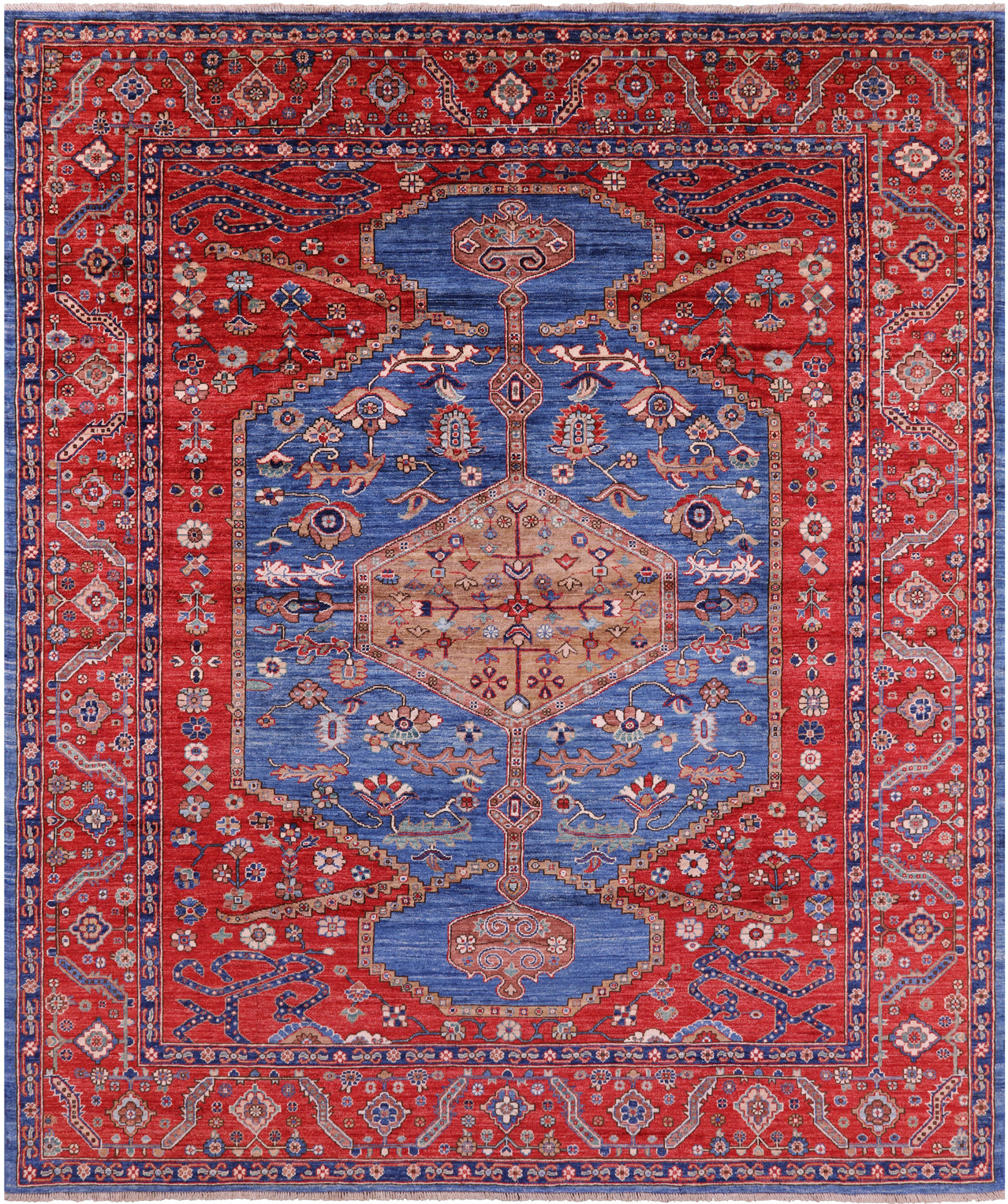 Persian Fine Serapi Hand Knotted Wool Rug - 8' 3" X 9' 9" - Golden Nile
