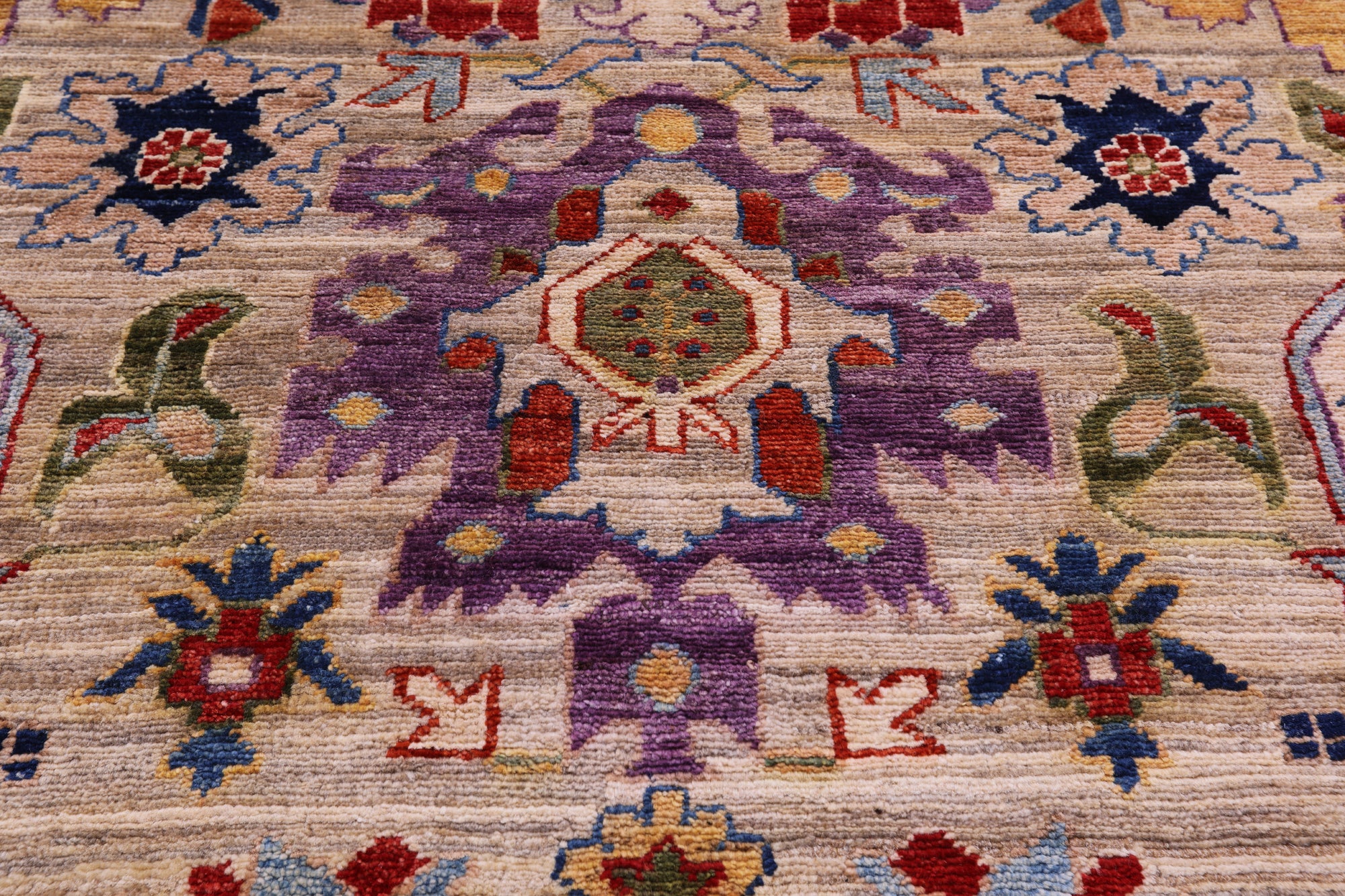 Square Persian Fine Serapi Hand Knotted Wool Rug - 10' 2" X 10' 2" - Golden Nile