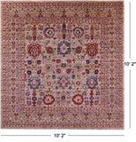 Square Persian Fine Serapi Hand Knotted Wool Rug - 10' 2" X 10' 2" - Golden Nile