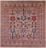Square Persian Fine Serapi Hand Knotted Wool Rug - 10' 2" X 10' 2" - Golden Nile