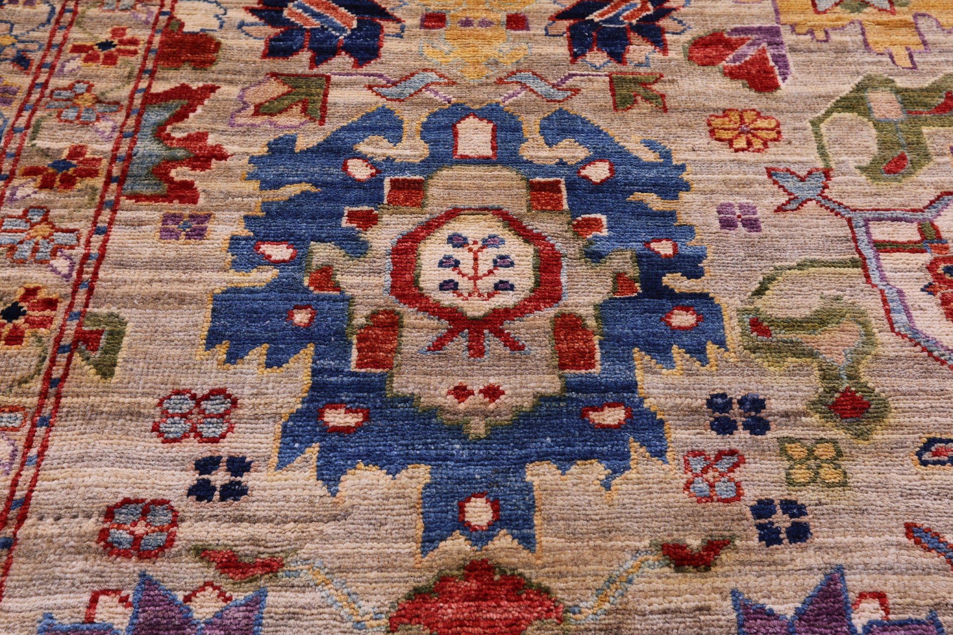 Square Persian Fine Serapi Hand Knotted Wool Rug - 10' 2" X 10' 2" - Golden Nile