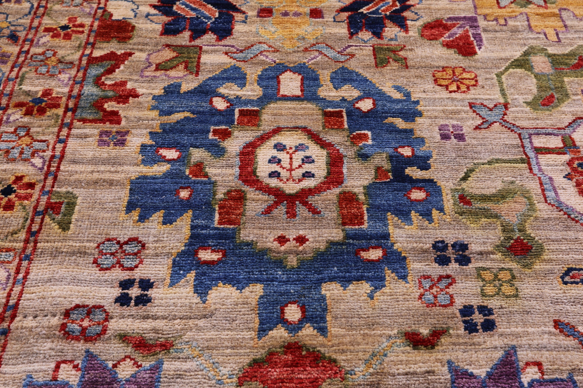 Square Persian Fine Serapi Hand Knotted Wool Rug - 10' 2" X 10' 2" - Golden Nile