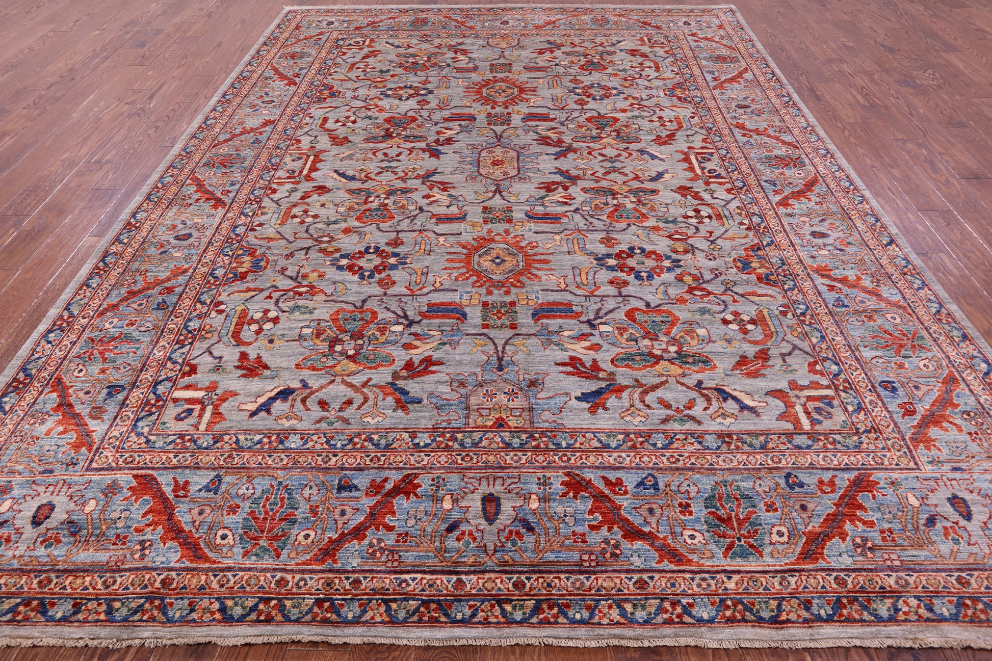Persian Fine Serapi Hand Knotted Wool Rug - 9' 0" X 11' 10" - Golden Nile