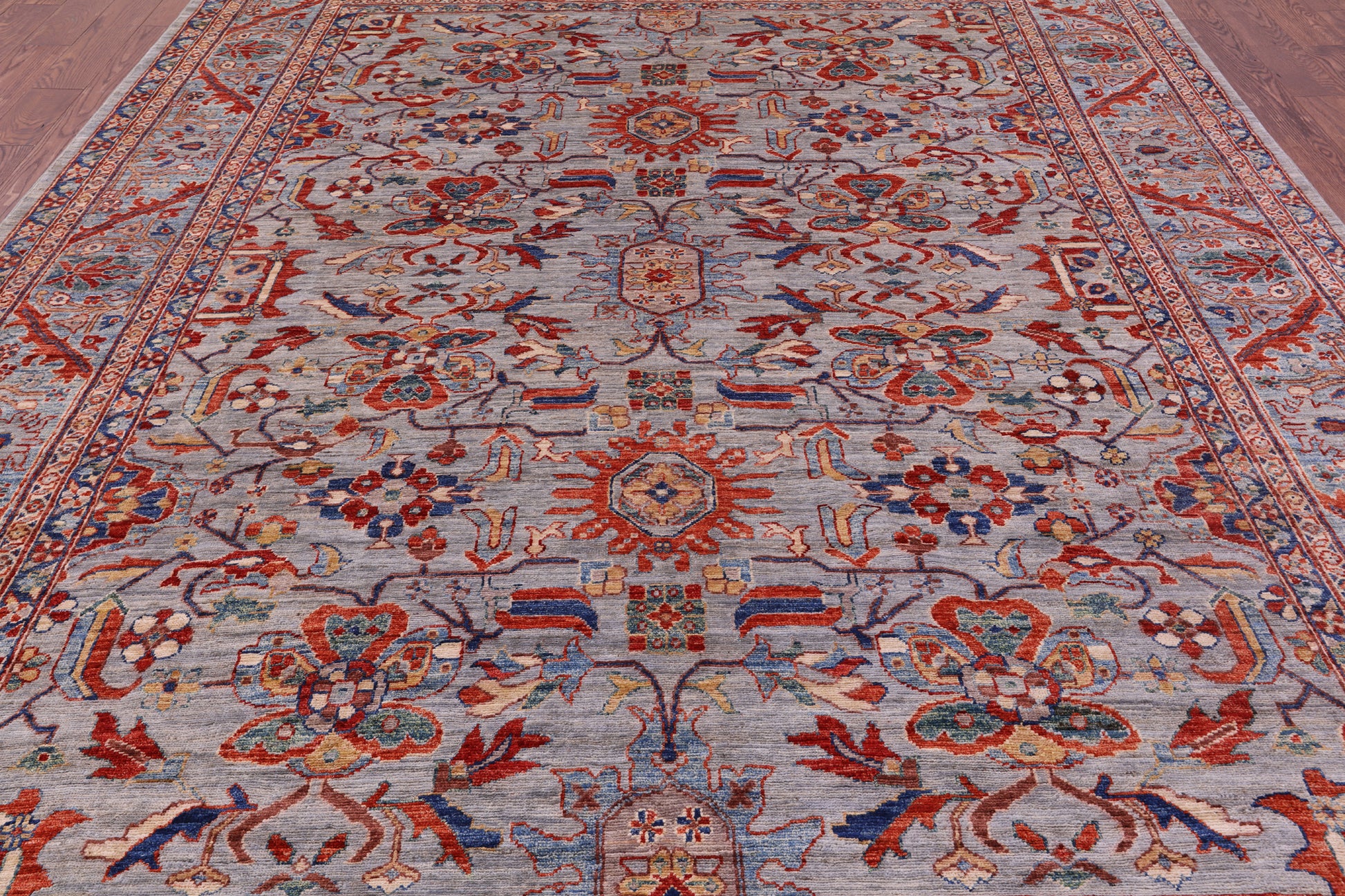 Persian Fine Serapi Hand Knotted Wool Rug - 9' 0" X 11' 10" - Golden Nile