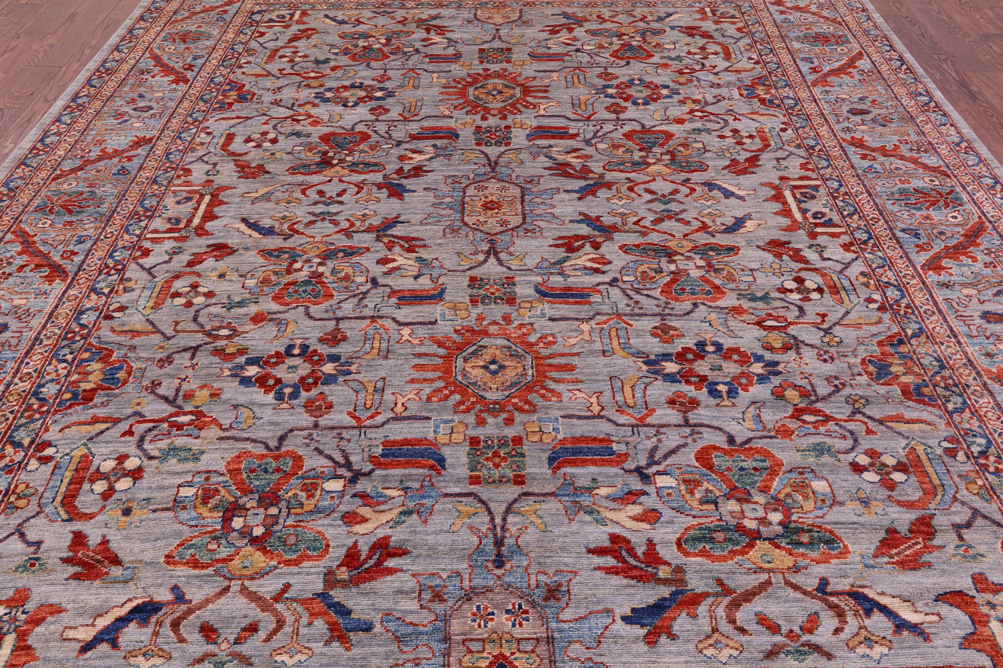 Persian Fine Serapi Hand Knotted Wool Rug - 9' 0" X 11' 10" - Golden Nile