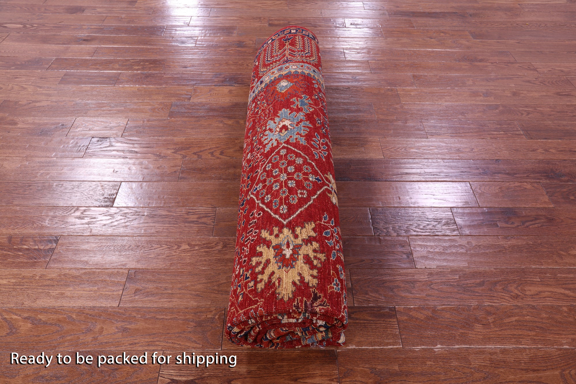 Persian Fine Serapi Hand Knotted Wool Rug - 9' 0" X 11' 6" - Golden Nile