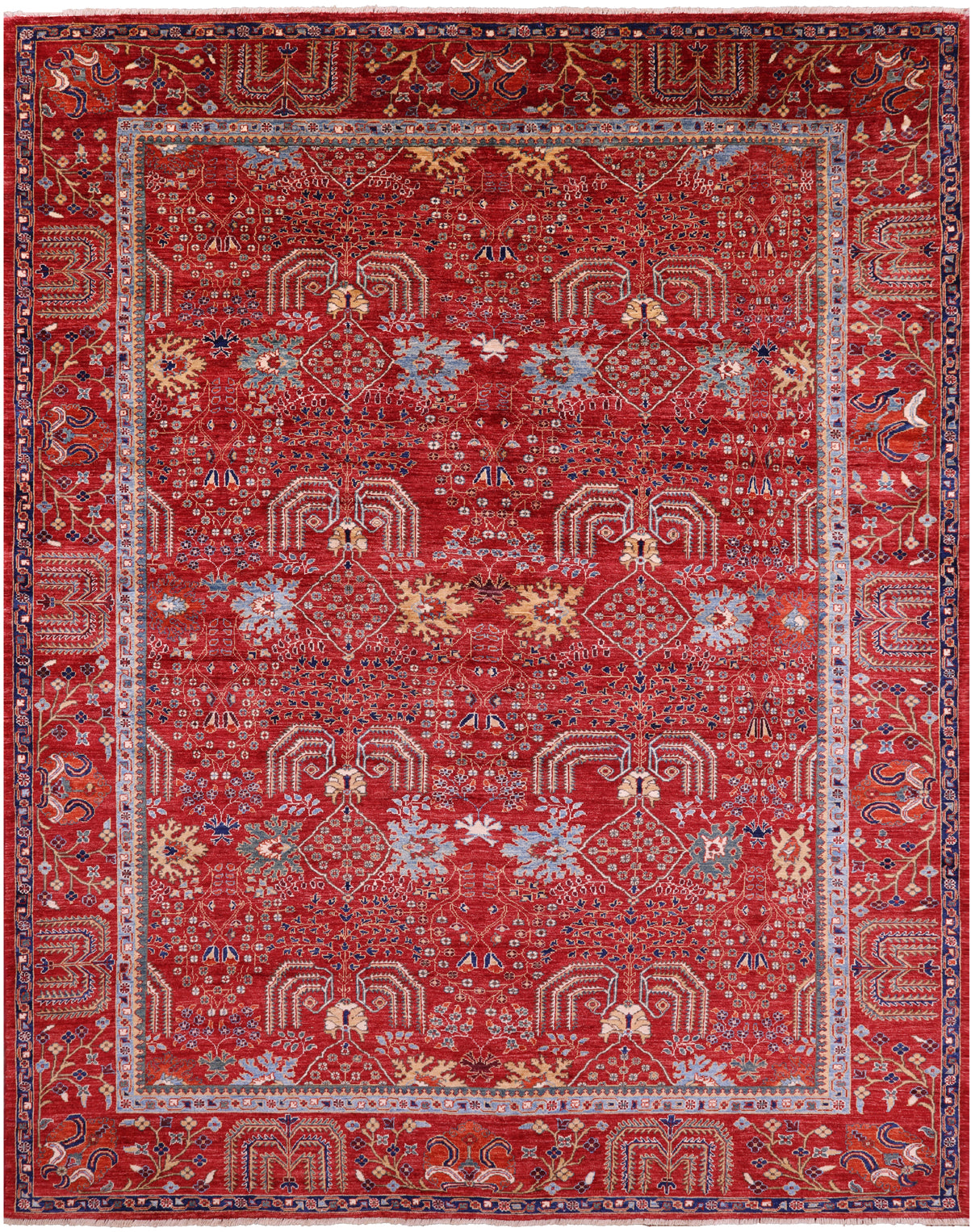 Persian Fine Serapi Hand Knotted Wool Rug - 9' 0" X 11' 6" - Golden Nile