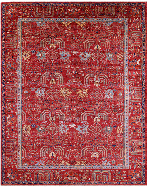 Persian Fine Serapi Hand Knotted Wool Rug - 9' 0" X 11' 6" - Golden Nile