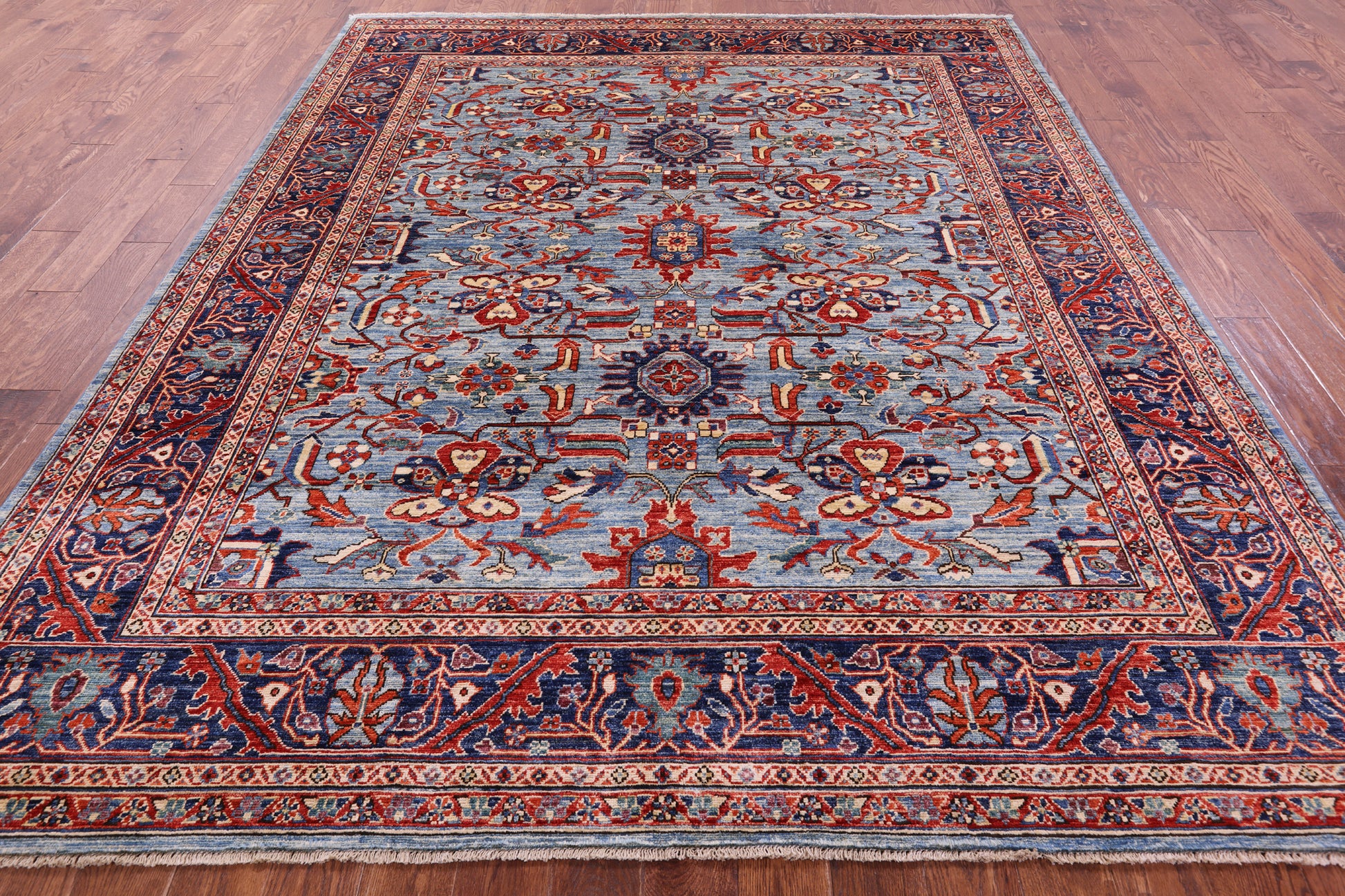 Persian Fine Serapi Hand Knotted Wool Rug - 8' 1" X 9' 10" - Golden Nile