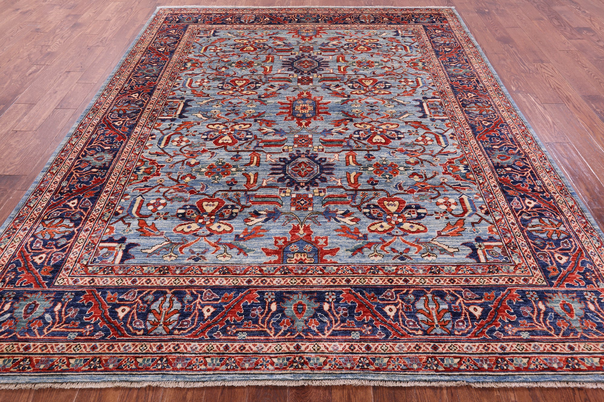 Persian Fine Serapi Hand Knotted Wool Rug - 8' 1" X 9' 10" - Golden Nile