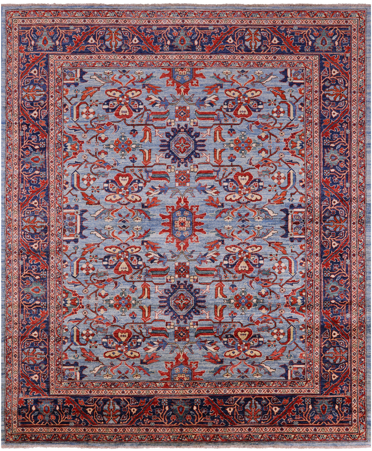 Persian Fine Serapi Hand Knotted Wool Rug - 8' 1" X 9' 10" - Golden Nile