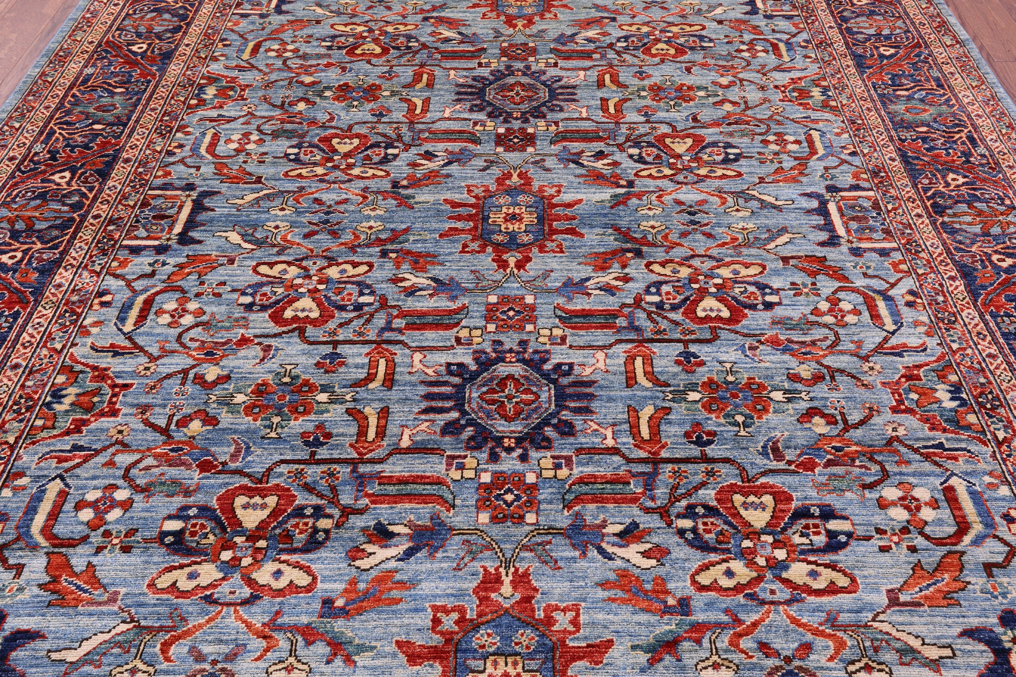 Persian Fine Serapi Hand Knotted Wool Rug - 8' 1" X 9' 10" - Golden Nile