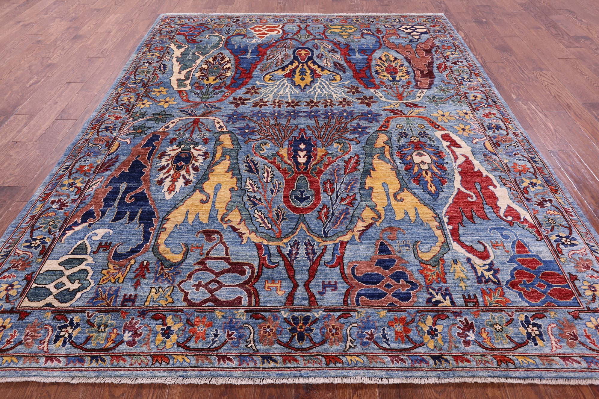 Persian Fine Serapi Hand Knotted Wool Rug - 7' 11" X 9' 11" - Golden Nile