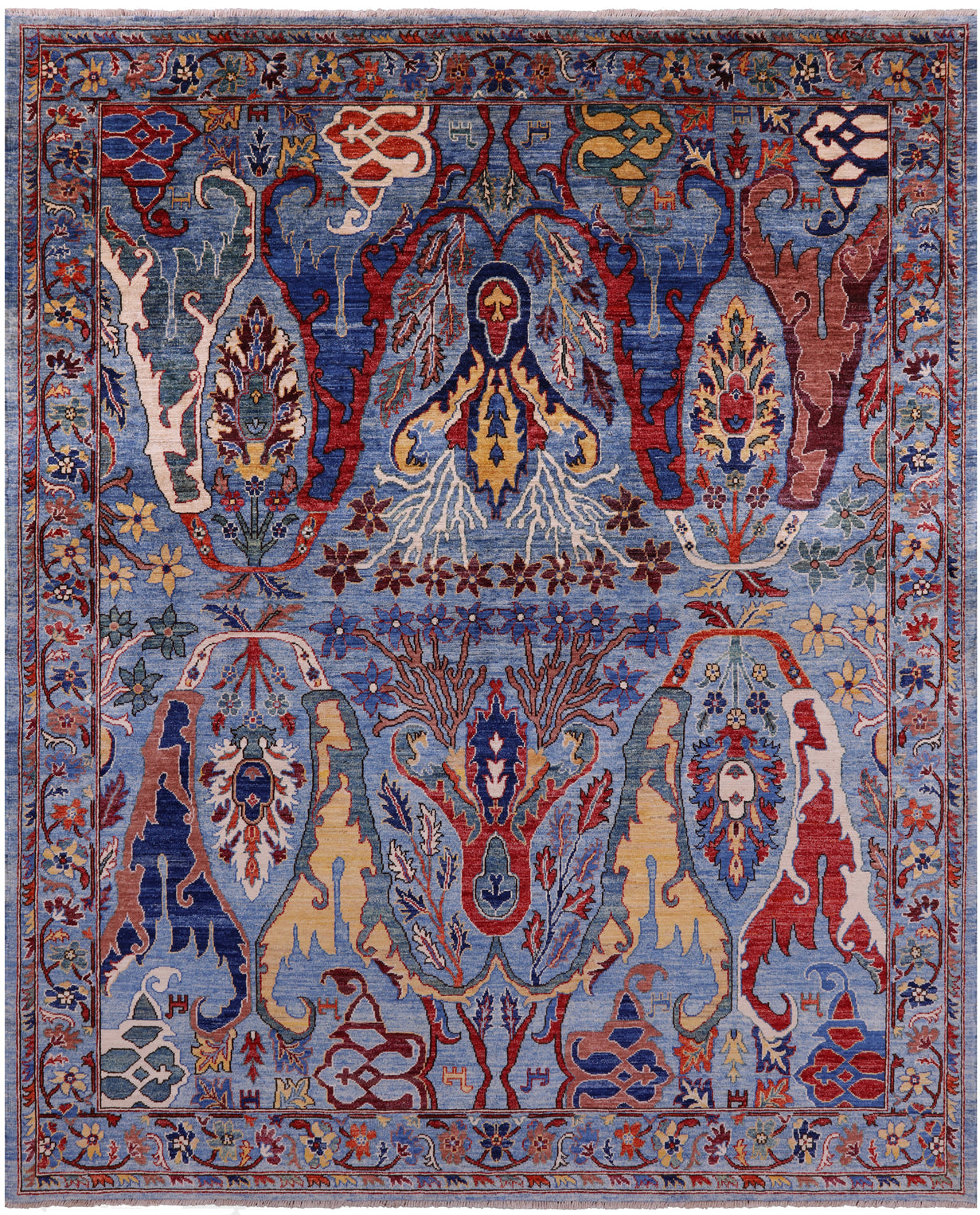 Persian Fine Serapi Hand Knotted Wool Rug - 7' 11" X 9' 11" - Golden Nile