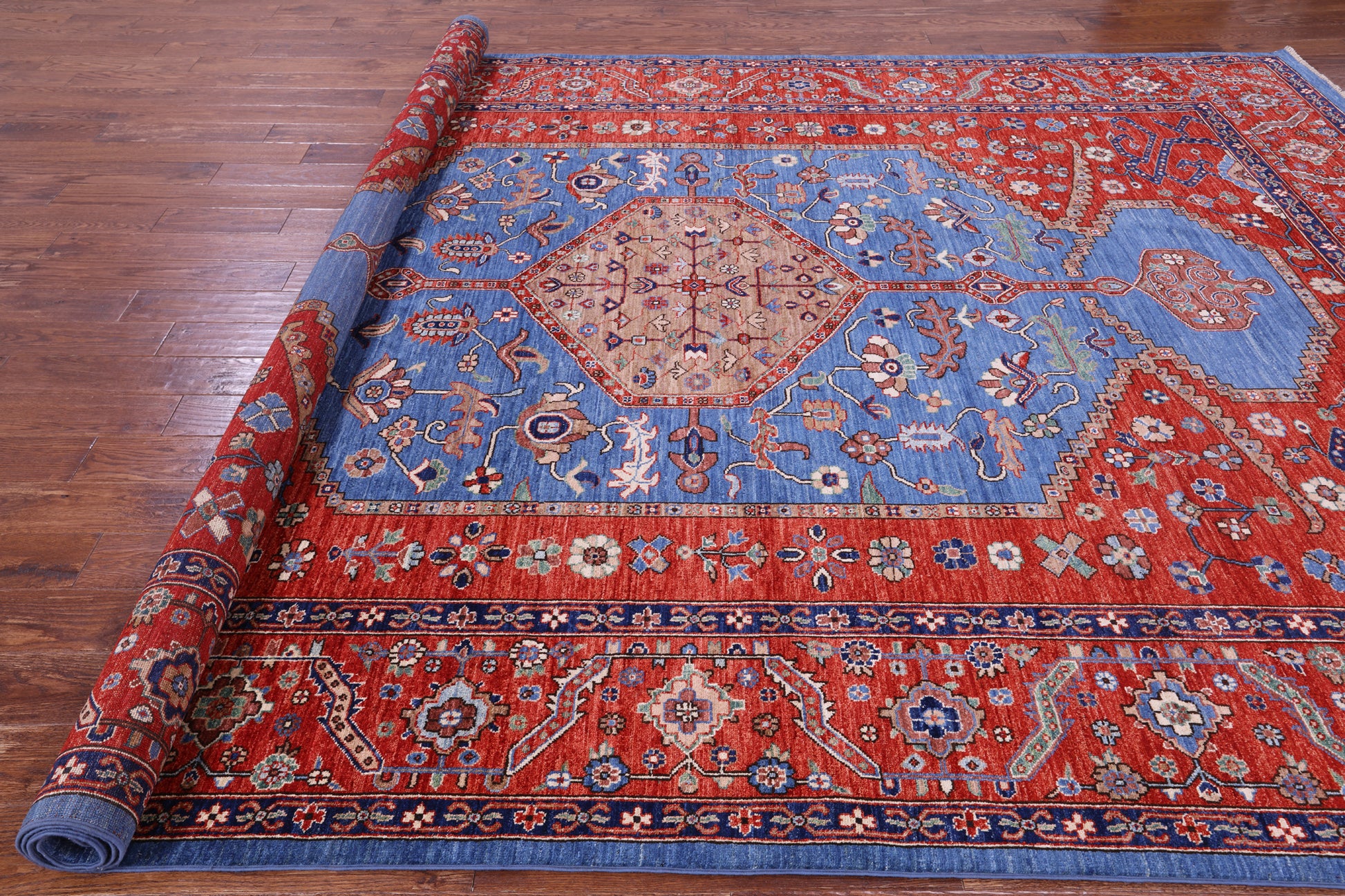 Persian Fine Serapi Handmade Wool Rug - 9' 2" X 12' 8" - Golden Nile