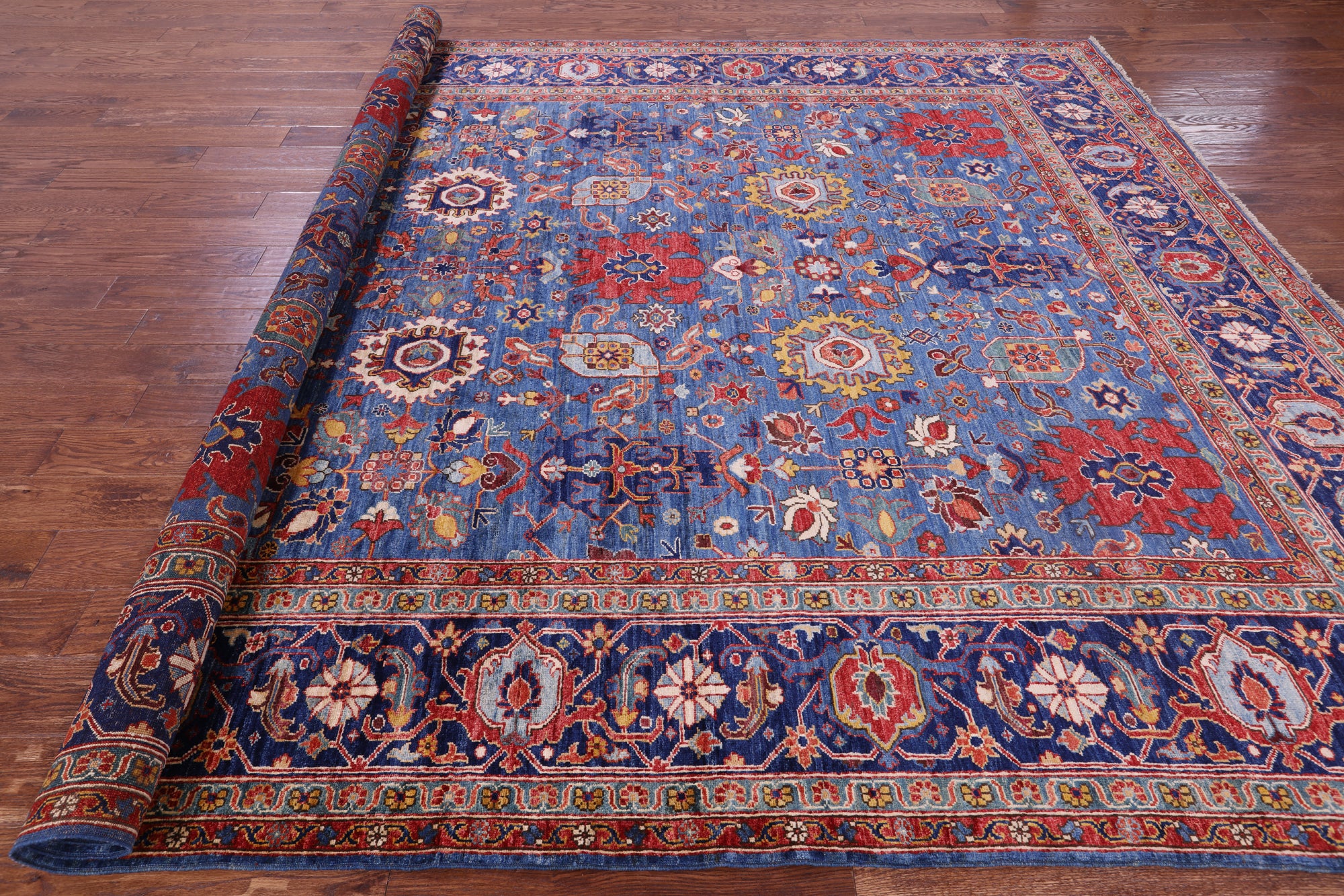 Persian Fine Serapi Hand Knotted Wool Rug - 9' 0" X 11' 11" - Golden Nile