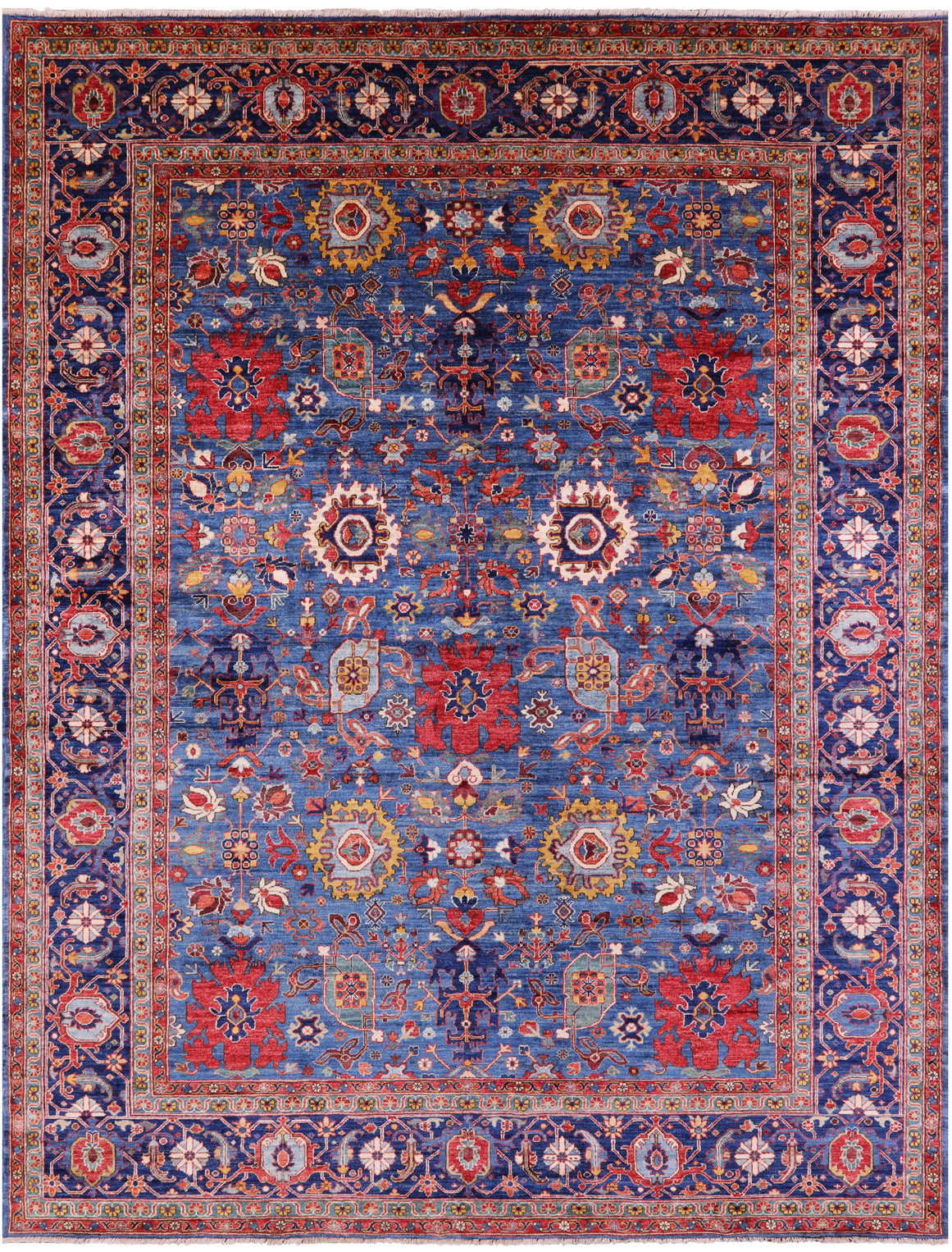 Persian Fine Serapi Hand Knotted Wool Rug - 9' 0" X 11' 11" - Golden Nile