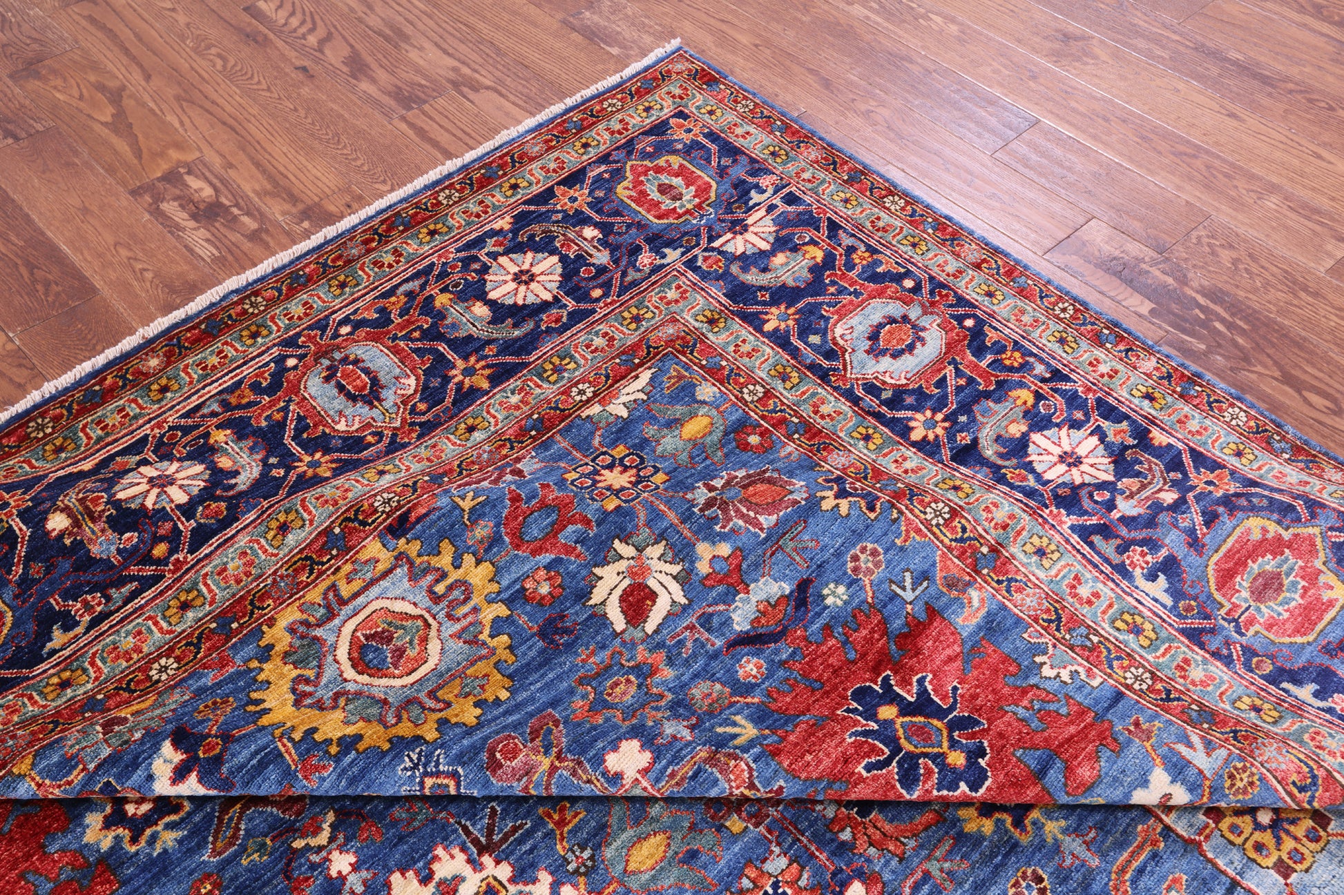 Persian Fine Serapi Hand Knotted Wool Rug - 9' 0" X 11' 11" - Golden Nile