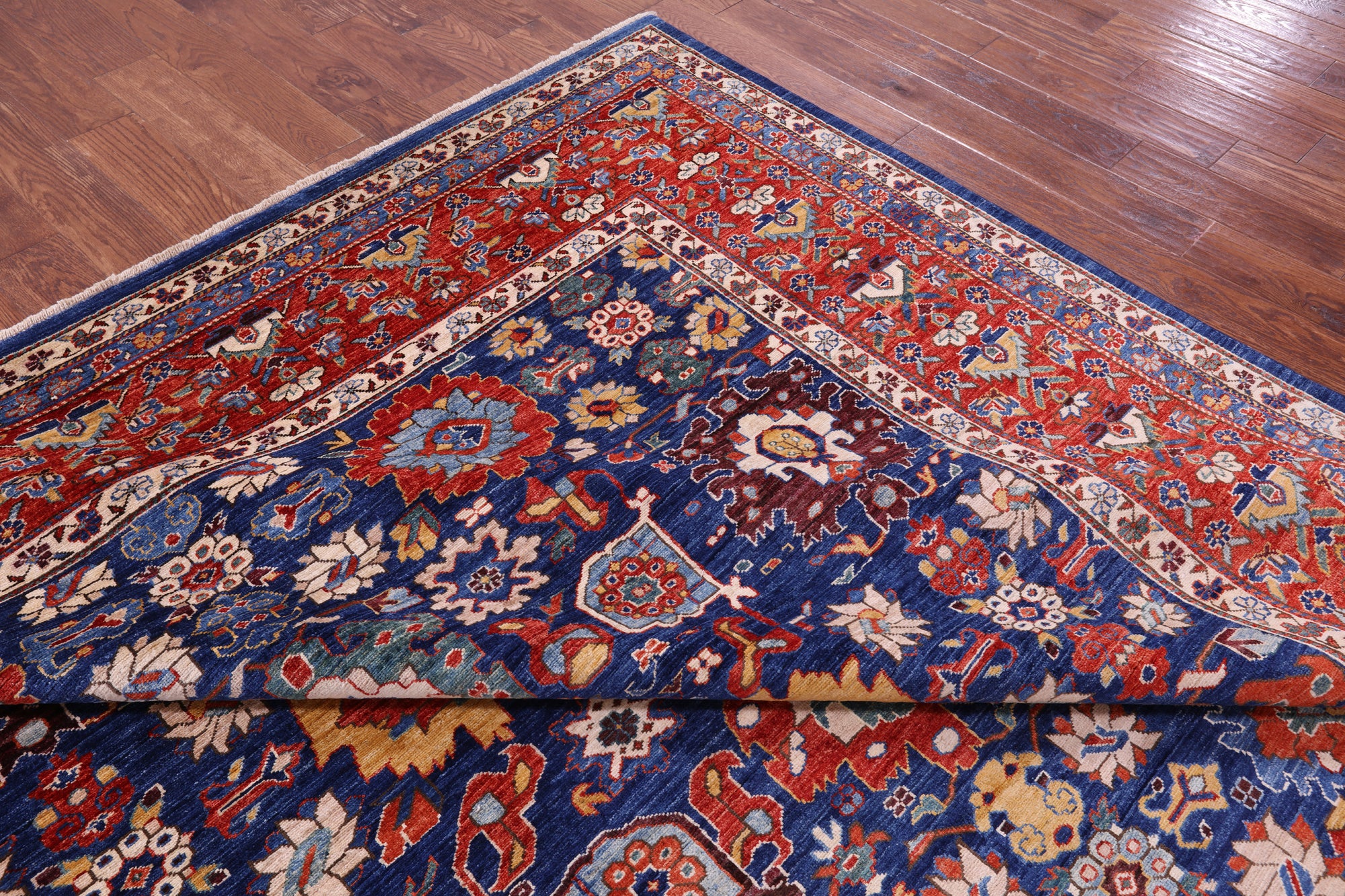 Persian Fine Serapi Hand Knotted Wool Rug - 9' 1" X 11' 7" - Golden Nile