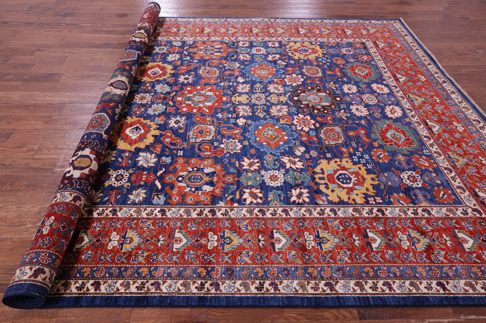 Persian Fine Serapi Hand Knotted Wool Rug - 9' 1" X 11' 7" - Golden Nile