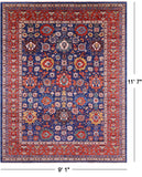 Persian Fine Serapi Hand Knotted Wool Rug - 9' 1" X 11' 7" - Golden Nile
