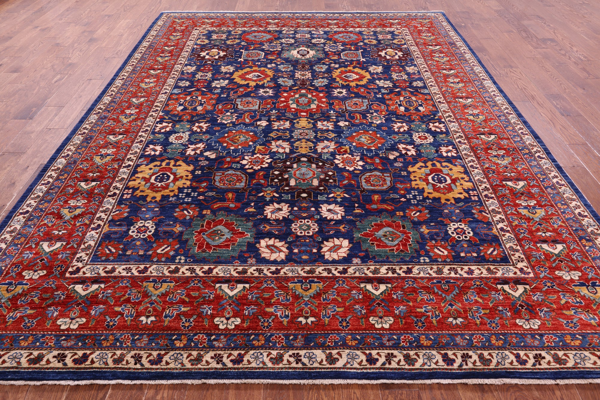 Persian Fine Serapi Hand Knotted Wool Rug - 9' 1" X 11' 7" - Golden Nile