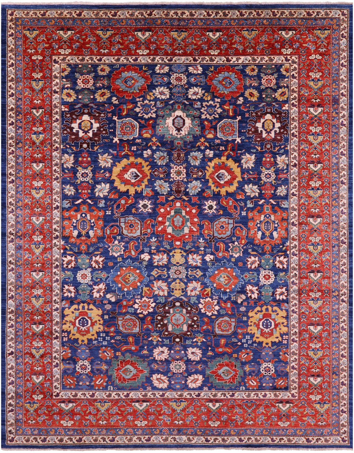 Persian Fine Serapi Hand Knotted Wool Rug - 9' 1" X 11' 7" - Golden Nile