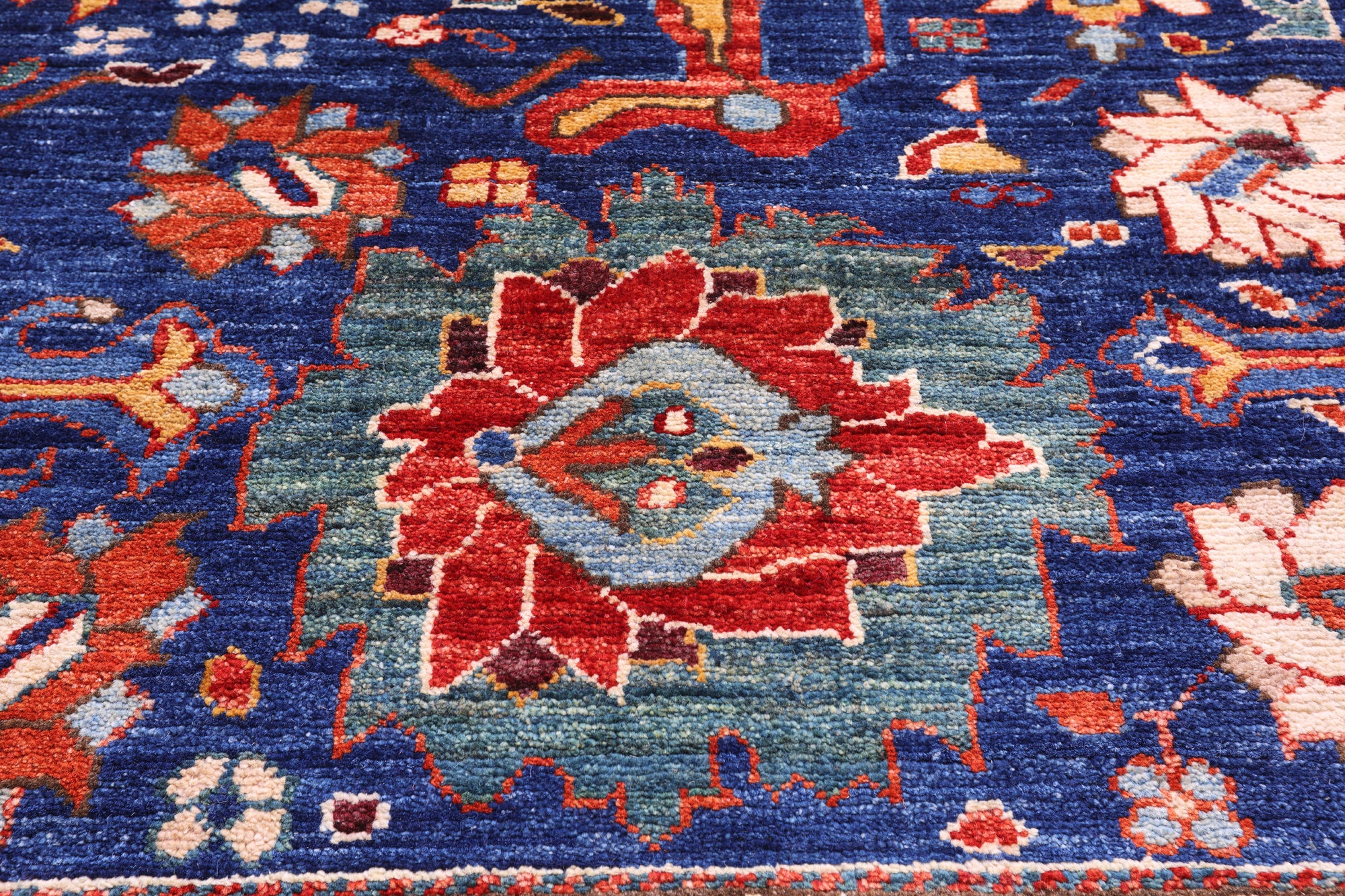 Persian Fine Serapi Hand Knotted Wool Rug - 9' 1" X 11' 7" - Golden Nile