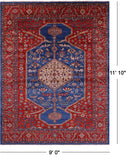 Persian Fine Serapi Handmade Wool Rug - 9' 0" X 11' 10" - Golden Nile