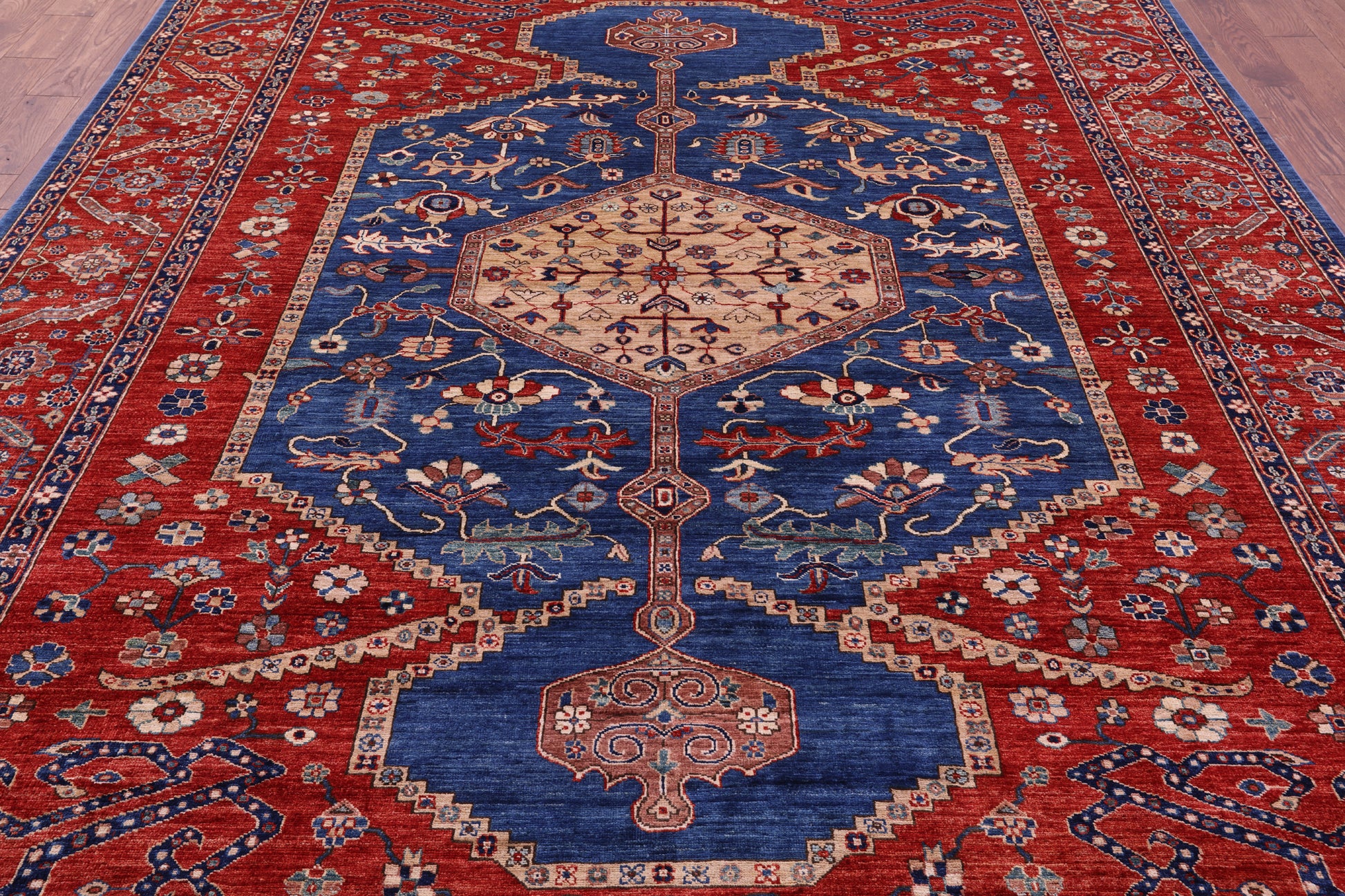 Persian Fine Serapi Handmade Wool Rug - 9' 0" X 11' 10" - Golden Nile