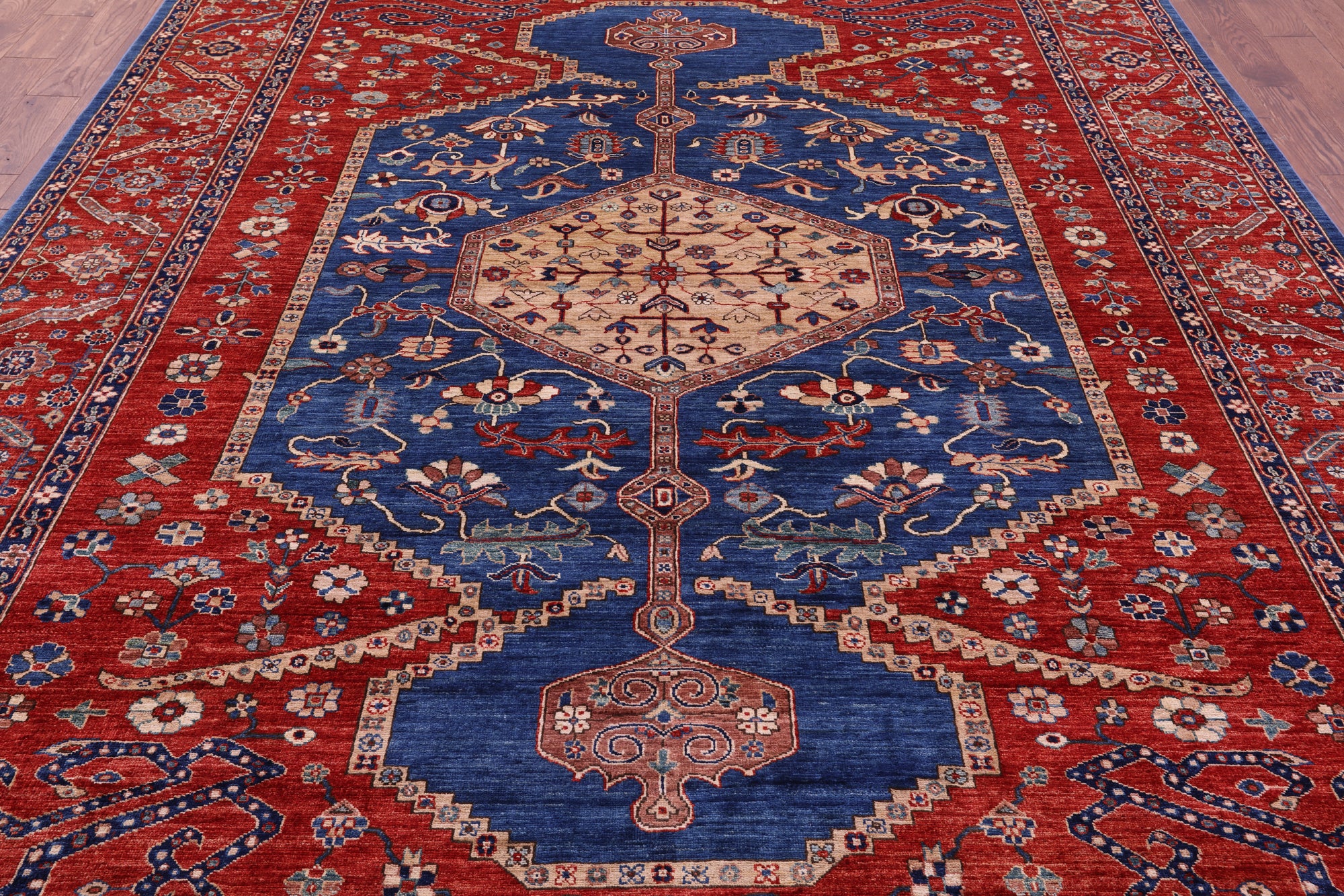 Persian Fine Serapi Handmade Wool Rug - 9' 0" X 11' 10" - Golden Nile
