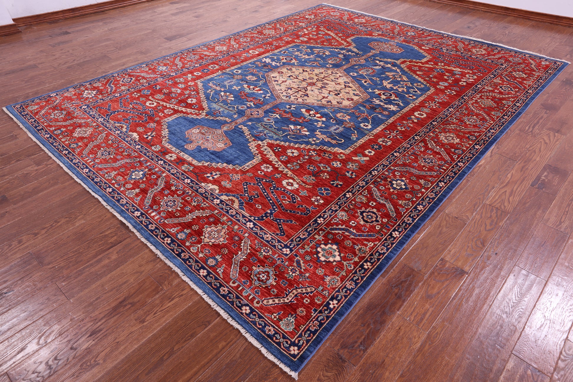 Persian Fine Serapi Handmade Wool Rug - 9' 0" X 11' 10" - Golden Nile