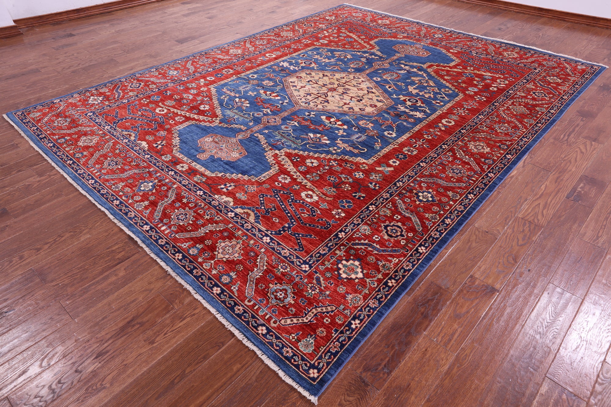 Persian Fine Serapi Handmade Wool Rug - 9' 0" X 11' 10" - Golden Nile