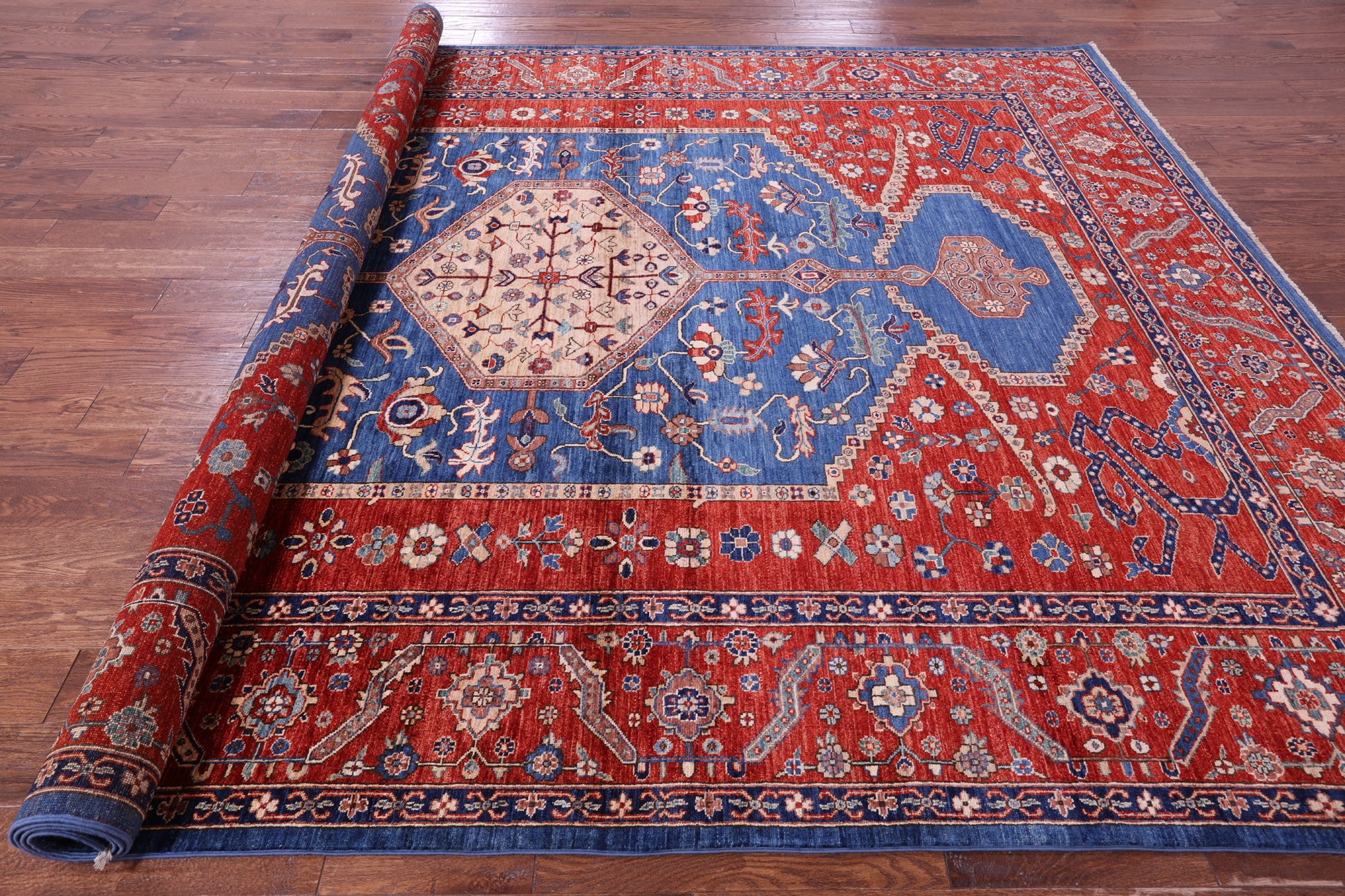 Persian Fine Serapi Handmade Wool Rug - 9' 0" X 11' 10" - Golden Nile