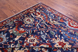 Blue Exotic Birds Persian Fine Serapi Hand Knotted Wool Rug - 9' 1" X 11' 9" - Golden Nile
