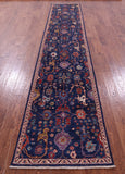 Blue Persian Fine Serapi Handmade Wool Runner Rug - 2' 9" X 14' 10" - Golden Nile