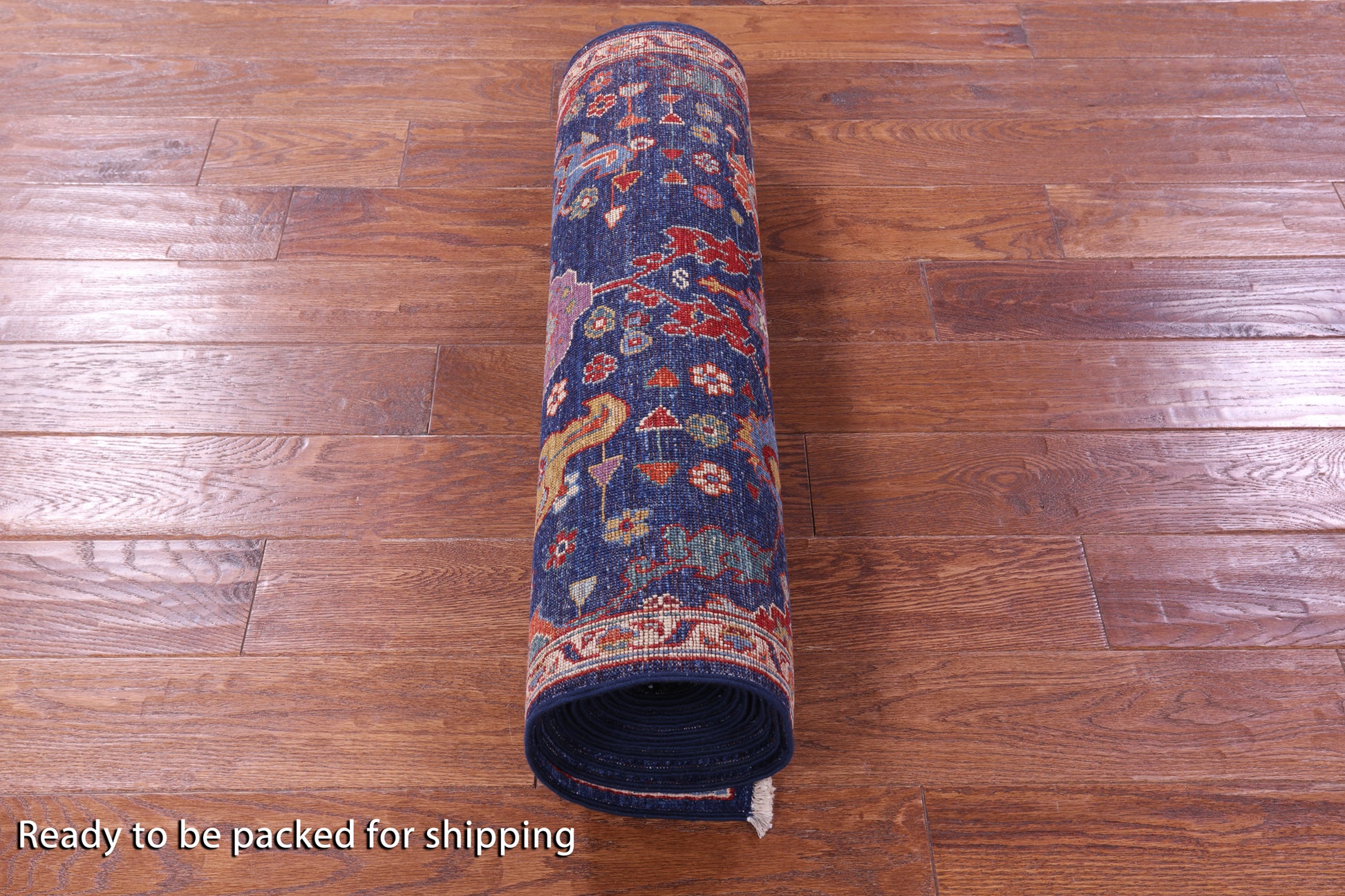 Blue Persian Fine Serapi Handmade Wool Runner Rug - 2' 9" X 14' 10" - Golden Nile