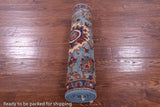 Blue Persian Fine Serapi Hand Knotted Wool Runner Rug - 2' 9" X 9' 6" - Golden Nile
