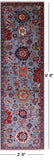 Blue Persian Fine Serapi Hand Knotted Wool Runner Rug - 2' 9" X 9' 6" - Golden Nile