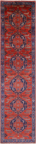 Persian Fine Serapi Handmade Wool Runner Rug - 2' 9" X 11' 8" - Golden Nile