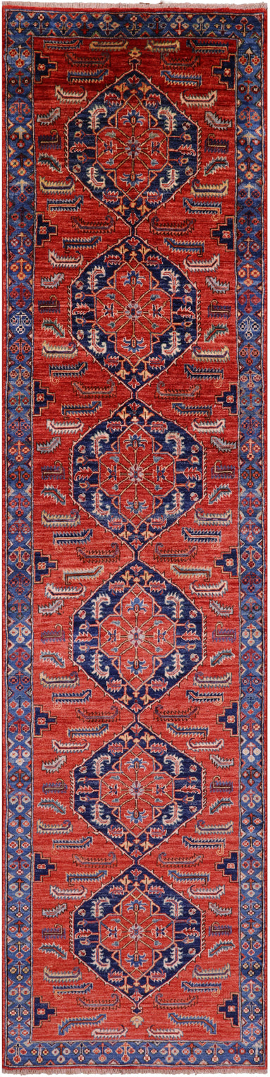 Persian Fine Serapi Handmade Wool Runner Rug - 2' 9" X 11' 8" - Golden Nile